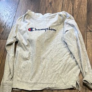 Gray lightweight champion hoodie